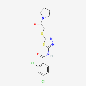 2,4-dichloro-N-[5-(2-oxo-2-pyrrolidin-1-ylethyl)sulfanyl-1,3,4-thiadiazol-2-yl]benzamide