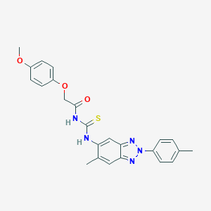 molecular formula C24H23N5O3S B399320 2-(4-methoxyphenoxy)-N-{[6-methyl-2-(4-methylphenyl)-2H-benzotriazol-5-yl]carbamothioyl}acetamide 