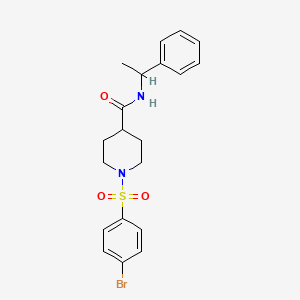 molecular formula C20H23BrN2O3S B3993201 1-[(4-bromophenyl)sulfonyl]-N-(1-phenylethyl)piperidine-4-carboxamide 