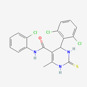 N-(2-chlorophenyl)-4-(2,6-dichlorophenyl)-6-methyl-2-sulfanylidene-3,4-dihydro-1H-pyrimidine-5-carboxamide