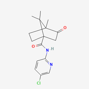 molecular formula C16H19ClN2O2 B3993220 N-(5-chloropyridin-2-yl)-4,7,7-trimethyl-3-oxobicyclo[2.2.1]heptane-1-carboxamide 