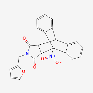 molecular formula C23H16N2O5 B3993229 17-(furan-2-ylmethyl)-1-nitro-17-azapentacyclo[6.6.5.02,7.09,14.015,19]nonadeca-2,4,6,9,11,13-hexaene-16,18-dione 