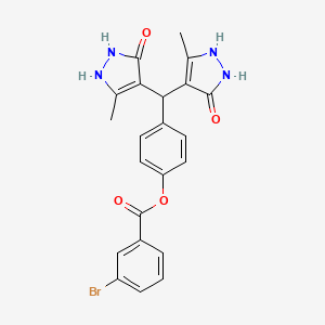 4-[bis(5-hydroxy-3-methyl-1H-pyrazol-4-yl)methyl]phenyl 3-bromobenzoate