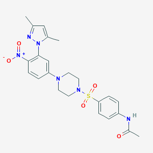 N-[4-({4-[3-(3,5-dimethyl-1H-pyrazol-1-yl)-4-nitrophenyl]piperazin-1-yl}sulfonyl)phenyl]acetamide