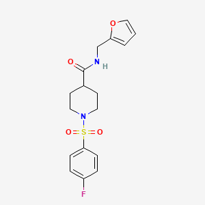 molecular formula C17H19FN2O4S B3993287 1-(4-FLUOROBENZENESULFONYL)-N-[(FURAN-2-YL)METHYL]PIPERIDINE-4-CARBOXAMIDE 