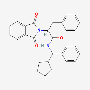 molecular formula C29H28N2O3 B3993294 N-[cyclopentyl(phenyl)methyl]-2-(1,3-dioxo-1,3-dihydro-2H-isoindol-2-yl)-3-phenylpropanamide 