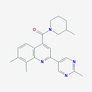 7,8-dimethyl-4-[(3-methylpiperidin-1-yl)carbonyl]-2-(2-methylpyrimidin-5-yl)quinoline