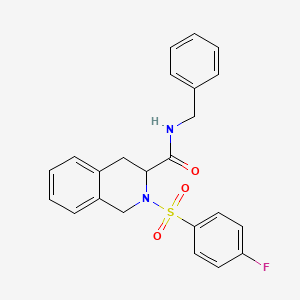 molecular formula C23H21FN2O3S B3993343 N-Benzyl-2-((4-fluorophenyl)sulfonyl)-1,2,3,4-tetrahydroisoquinoline-3-carboxamide 