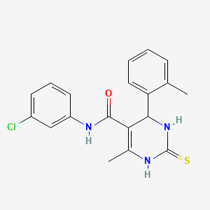 N-(3-chlorophenyl)-6-methyl-4-(2-methylphenyl)-2-sulfanylidene-3,4-dihydro-1H-pyrimidine-5-carboxamide