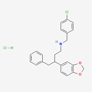 3-(1,3-benzodioxol-5-yl)-N-[(4-chlorophenyl)methyl]-4-phenylbutan-1-amine;hydrochloride