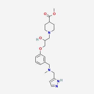 methyl 1-[2-hydroxy-3-(3-{[methyl(1H-pyrazol-5-ylmethyl)amino]methyl}phenoxy)propyl]-4-piperidinecarboxylate