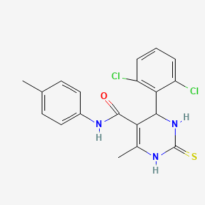 molecular formula C19H17Cl2N3OS B3993391 4-(2,6-dichlorophenyl)-6-methyl-N-(4-methylphenyl)-2-thioxo-1,2,3,4-tetrahydro-5-pyrimidinecarboxamide 