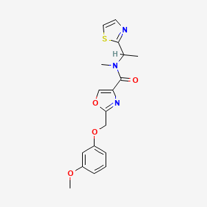 2-[(3-methoxyphenoxy)methyl]-N-methyl-N-[1-(1,3-thiazol-2-yl)ethyl]-1,3-oxazole-4-carboxamide