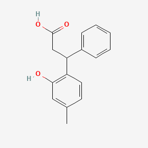 molecular formula C16H16O3 B3993409 3-(2-hydroxy-4-methylphenyl)-3-phenylpropanoic acid 