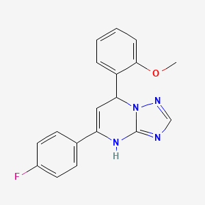 molecular formula C18H15FN4O B3993410 5-(4-fluorophenyl)-7-(2-methoxyphenyl)-4,7-dihydro[1,2,4]triazolo[1,5-a]pyrimidine 