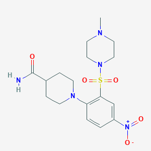 1-[2-(4-methylpiperazin-1-yl)sulfonyl-4-nitrophenyl]piperidine-4-carboxamide