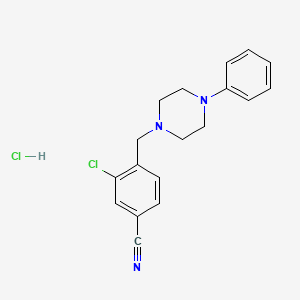 3-Chloro-4-[(4-phenylpiperazin-1-yl)methyl]benzonitrile;hydrochloride