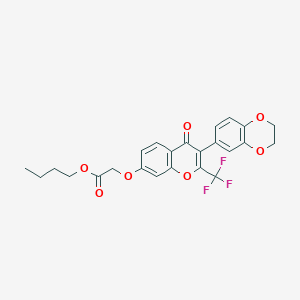 butyl {[3-(2,3-dihydro-1,4-benzodioxin-6-yl)-4-oxo-2-(trifluoromethyl)-4H-chromen-7-yl]oxy}acetate