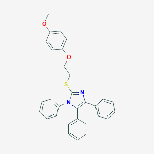 molecular formula C30H26N2O2S B399346 2-{[2-(4-methoxyphenoxy)ethyl]sulfanyl}-1,4,5-triphenyl-1H-imidazole 