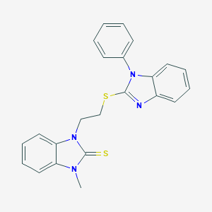 molecular formula C23H20N4S2 B399347 1-methyl-3-{2-[(1-phenyl-1H-benzimidazol-2-yl)sulfanyl]ethyl}-1,3-dihydro-2H-benzimidazole-2-thione 