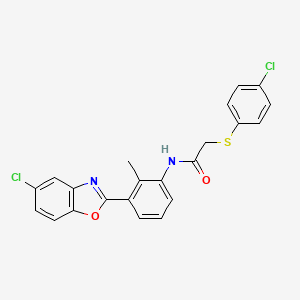 N-[3-(5-chloro-1,3-benzoxazol-2-yl)-2-methylphenyl]-2-[(4-chlorophenyl)thio]acetamide