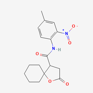 molecular formula C17H20N2O5 B3993504 N-(4-methyl-2-nitrophenyl)-2-oxo-1-oxaspiro[4.5]decane-4-carboxamide 