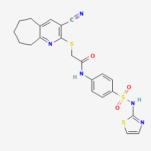 2-({3-Cyano-5H,6H,7H,8H,9H-cyclohepta[B]pyridin-2-YL}sulfanyl)-N-{4-[(1,3-thiazol-2-YL)sulfamoyl]phenyl}acetamide