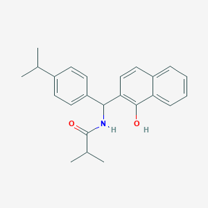 molecular formula C24H27NO2 B3993532 N-[(1-hydroxynaphthalen-2-yl)-(4-propan-2-ylphenyl)methyl]-2-methylpropanamide 