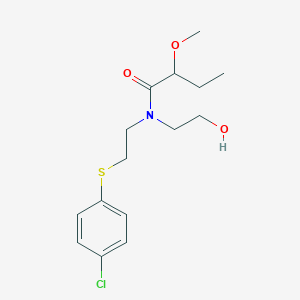 N-{2-[(4-chlorophenyl)thio]ethyl}-N-(2-hydroxyethyl)-2-methoxybutanamide