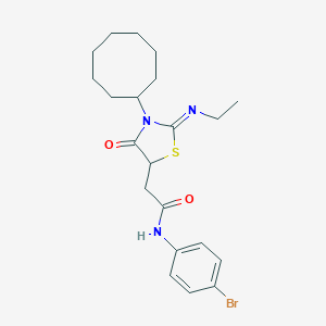 molecular formula C21H28BrN3O2S B399355 N-(4-bromophenyl)-2-[3-cyclooctyl-2-(ethylimino)-4-oxo-1,3-thiazolidin-5-yl]acetamide 
