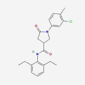 molecular formula C22H25ClN2O2 B3993579 1-(3-chloro-4-methylphenyl)-N-(2,6-diethylphenyl)-5-oxopyrrolidine-3-carboxamide 