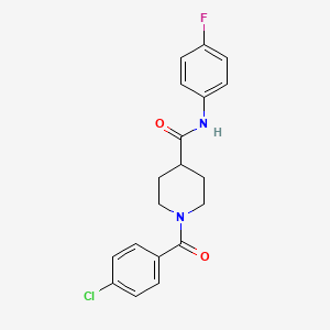 1-(4-chlorobenzoyl)-N-(4-fluorophenyl)-4-piperidinecarboxamide