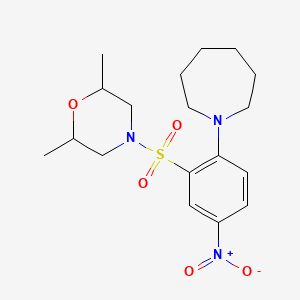 4-[2-(azepan-1-yl)-5-nitrophenyl]sulfonyl-2,6-dimethylmorpholine