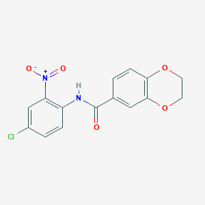 molecular formula C15H11ClN2O5 B3993688 N-(4-chloro-2-nitrophenyl)-2,3-dihydro-1,4-benzodioxine-6-carboxamide 