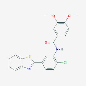 molecular formula C22H17ClN2O3S B399370 N-[5-(1,3-benzothiazol-2-yl)-2-chlorophenyl]-3,4-dimethoxybenzamide 