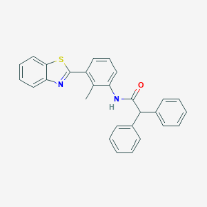 molecular formula C28H22N2OS B399371 N-[3-(1,3-benzothiazol-2-yl)-2-methylphenyl]-2,2-diphenylacetamide 