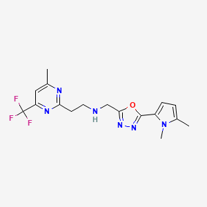 N-{[5-(1,5-dimethyl-1H-pyrrol-2-yl)-1,3,4-oxadiazol-2-yl]methyl}-2-[4-methyl-6-(trifluoromethyl)pyrimidin-2-yl]ethanamine