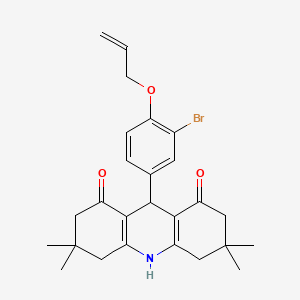 9-(3-Bromo-4-prop-2-enoxyphenyl)-3,3,6,6-tetramethyl-2,4,5,7,9,10-hexahydroacridine-1,8-dione