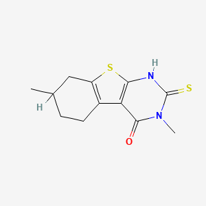 molecular formula C12H14N2OS2 B3993736 3,7-dimethyl-2-sulfanyl-5,6,7,8-tetrahydro[1]benzothieno[2,3-d]pyrimidin-4(3H)-one CAS No. 132627-72-6