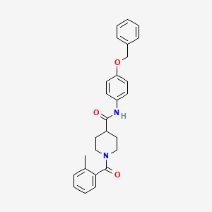 N-[4-(benzyloxy)phenyl]-1-(2-methylbenzoyl)-4-piperidinecarboxamide