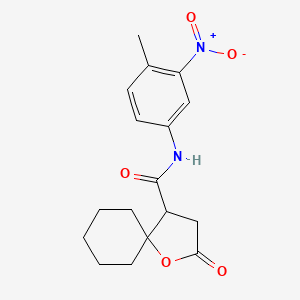 molecular formula C17H20N2O5 B3993772 N-(4-methyl-3-nitrophenyl)-2-oxo-1-oxaspiro[4.5]decane-4-carboxamide 