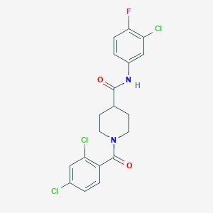 N-(3-chloro-4-fluorophenyl)-1-(2,4-dichlorobenzoyl)piperidine-4-carboxamide