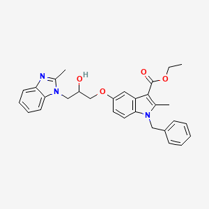 ethyl 1-benzyl-5-[2-hydroxy-3-(2-methyl-1H-benzimidazol-1-yl)propoxy]-2-methyl-1H-indole-3-carboxylate