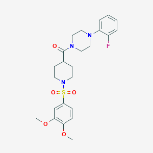 {1-[(3,4-Dimethoxyphenyl)sulfonyl]piperidin-4-yl}[4-(2-fluorophenyl)piperazin-1-yl]methanone