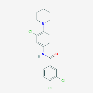 molecular formula C18H17Cl3N2O B399381 3,4-dichloro-N-[3-chloro-4-(piperidin-1-yl)phenyl]benzamide 