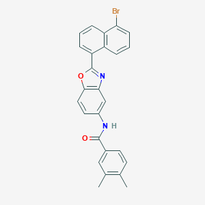 molecular formula C26H19BrN2O2 B399382 N-[2-(5-bromonaphthalen-1-yl)-1,3-benzoxazol-5-yl]-3,4-dimethylbenzamide 