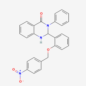 molecular formula C27H21N3O4 B3993829 2-[2-[(4-Nitrophenyl)methoxy]phenyl]-3-phenyl-1,2-dihydroquinazolin-4-one 