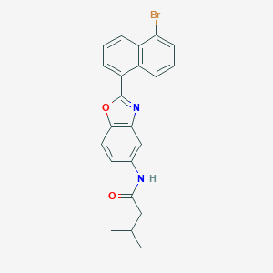 molecular formula C22H19BrN2O2 B399385 N-[2-(5-bromonaphthalen-1-yl)-1,3-benzoxazol-5-yl]-3-methylbutanamide 