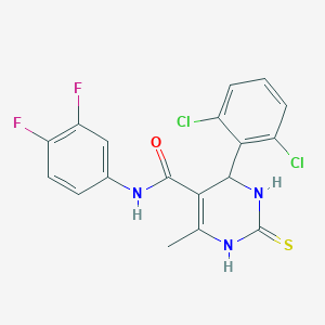 4-(2,6-dichlorophenyl)-N-(3,4-difluorophenyl)-6-methyl-2-sulfanylidene-3,4-dihydro-1H-pyrimidine-5-carboxamide