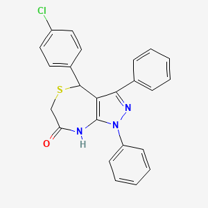 4-(4-chlorophenyl)-1,3-diphenyl-4,8-dihydro-1H-pyrazolo[3,4-e][1,4]thiazepin-7(6H)-one